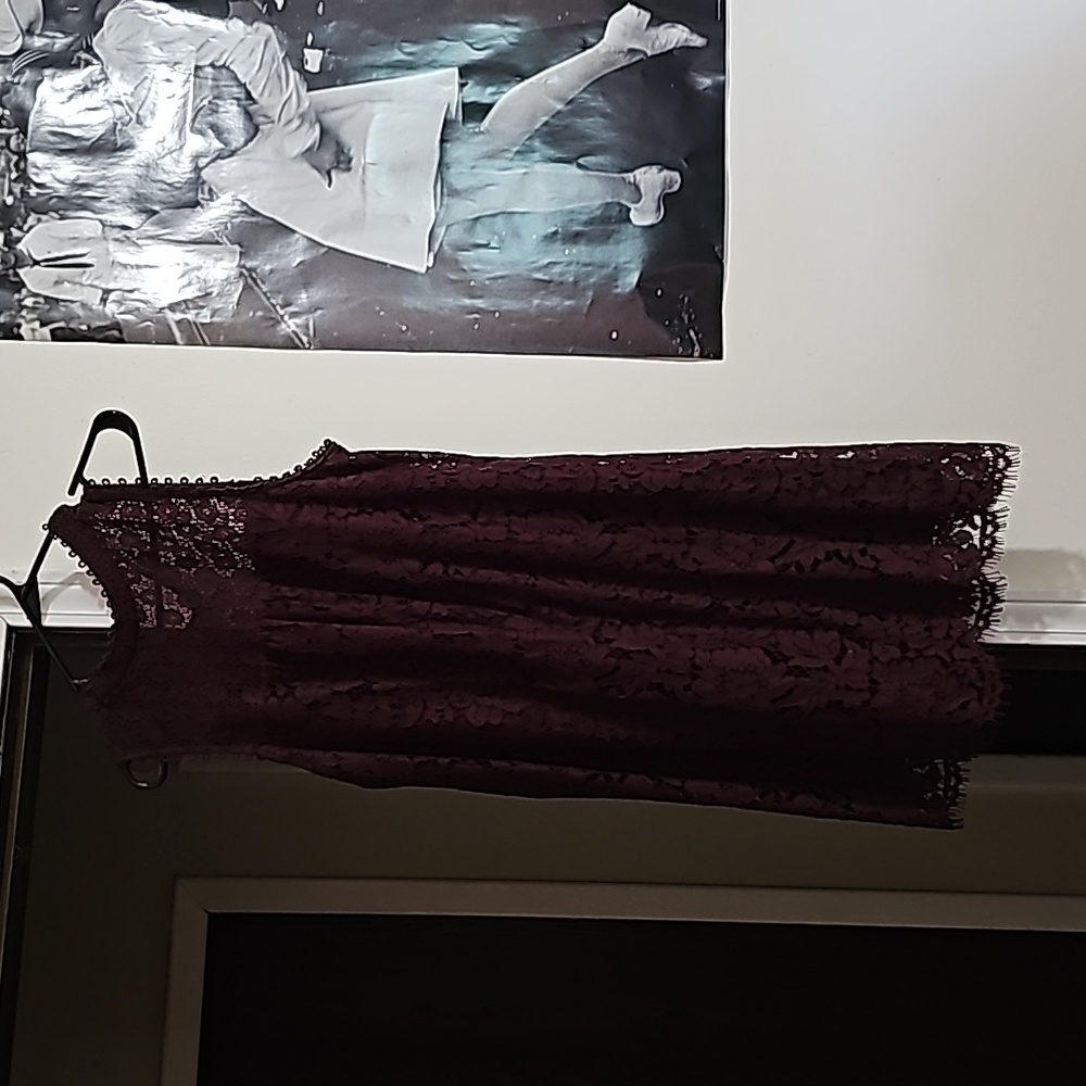 Maroon lace overlay dress
